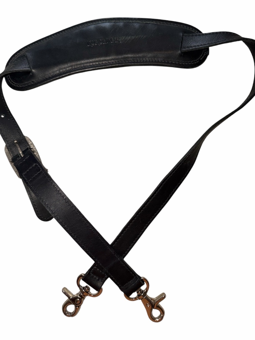 Korchmar Replacement black leather strap harness for briefcase